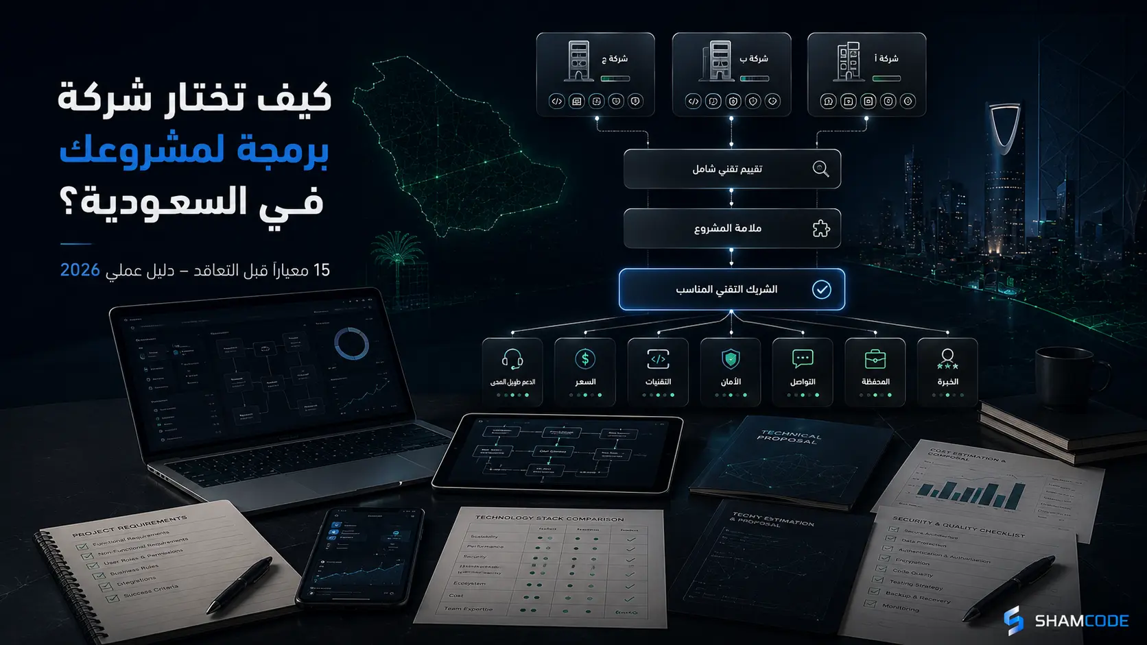 كيف تختار شركة برمجة لمشروعك في السعودية؟ 15 معيارًا عمليًا قبل التعاقد