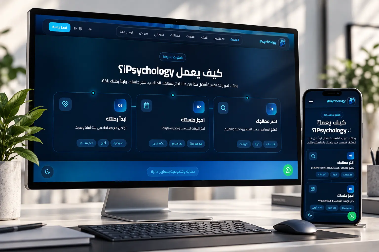 شرح خطوات حجز جلسة نفسية داخل منصة iPsychology
